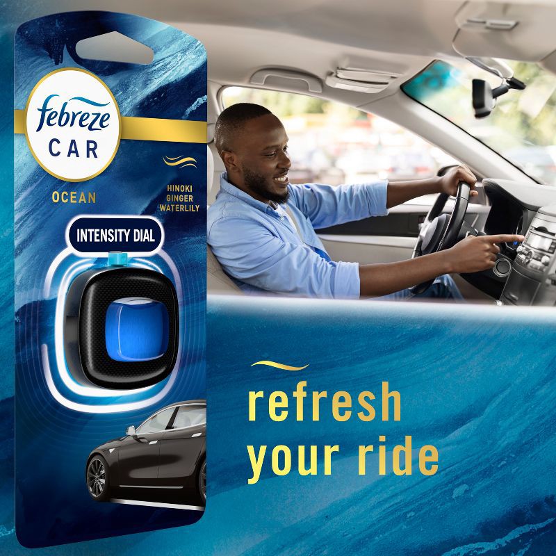 slide 8 of 12, Febreze Car Air Freshener Vent Clip - Ocean Scent - 0.14 fl oz/2pk, 0.14 fl oz, 2 ct