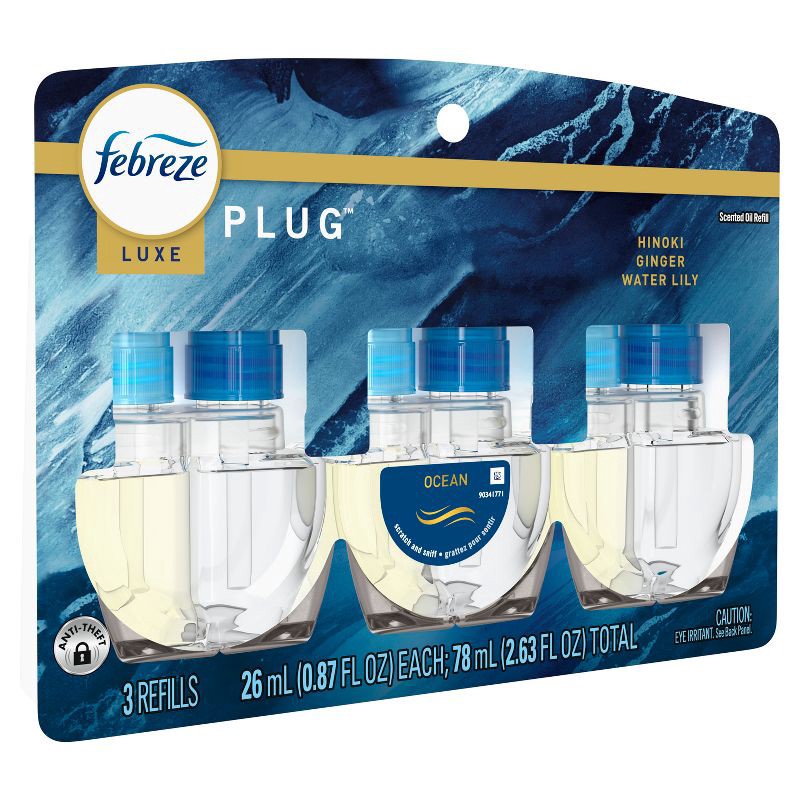 slide 13 of 15, Febreze Origins Fade Defy Plug Air Freshener & Odor Fighter - Ocean - 0.87 fl oz/3pk, 0.87 fl oz, 3 ct