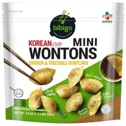 Bibigo Frozen Mini Wontons Chicken and Vegetable Dumplings - 24oz