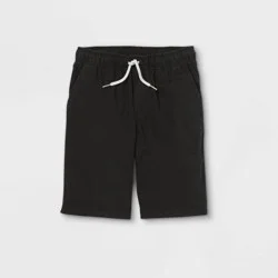 Boys' Playwear 'At the Knee' Pull-On Shorts - Cat & Jack™ Black XS: Cotton Twill, Side & Patch Pockets