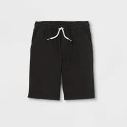 Boys' Playwear 'At the Knee' Pull-On Shorts - Cat & Jack™ Black S: Cotton Twill, Side & Patch Pockets
