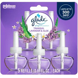 Glade Air Freshener Plug Ins Scented Oil Diffuser Refills - Tranquil Lavender & Aloe Refill - 3.35 fl oz/5pk