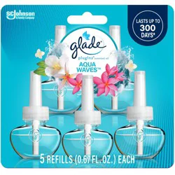 Glade Air Freshener Plug Ins Scented Oil Diffuser Refills - Aqua Waves - 3.35 fl oz/5pk