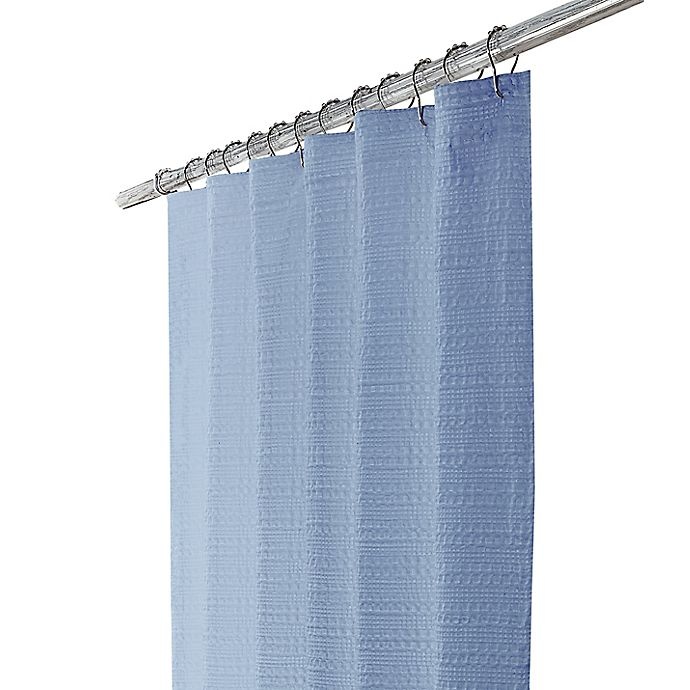 slide 3 of 5, Wamsutta Cotton Shower Curtain - Blue, 72 in x 72 in