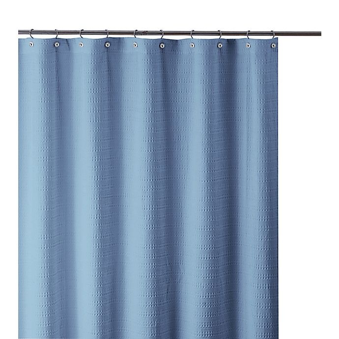 slide 4 of 5, Wamsutta Cotton Shower Curtain - Blue, 72 in x 72 in