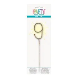 Number 9 Sparkler Flame Candle by Unique Industries