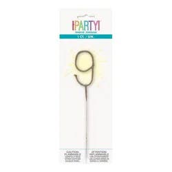 Number 9 Sparkler Flame Candle by Unique Industries