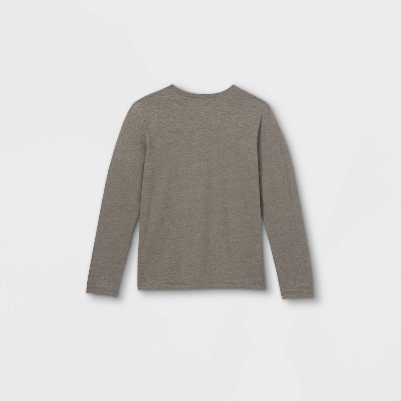 slide 2 of 2, Boys' Long Sleeve T-Shirt - Cat & Jack™ Charcoal Gray M: Midweight, Pullover, 1 ct