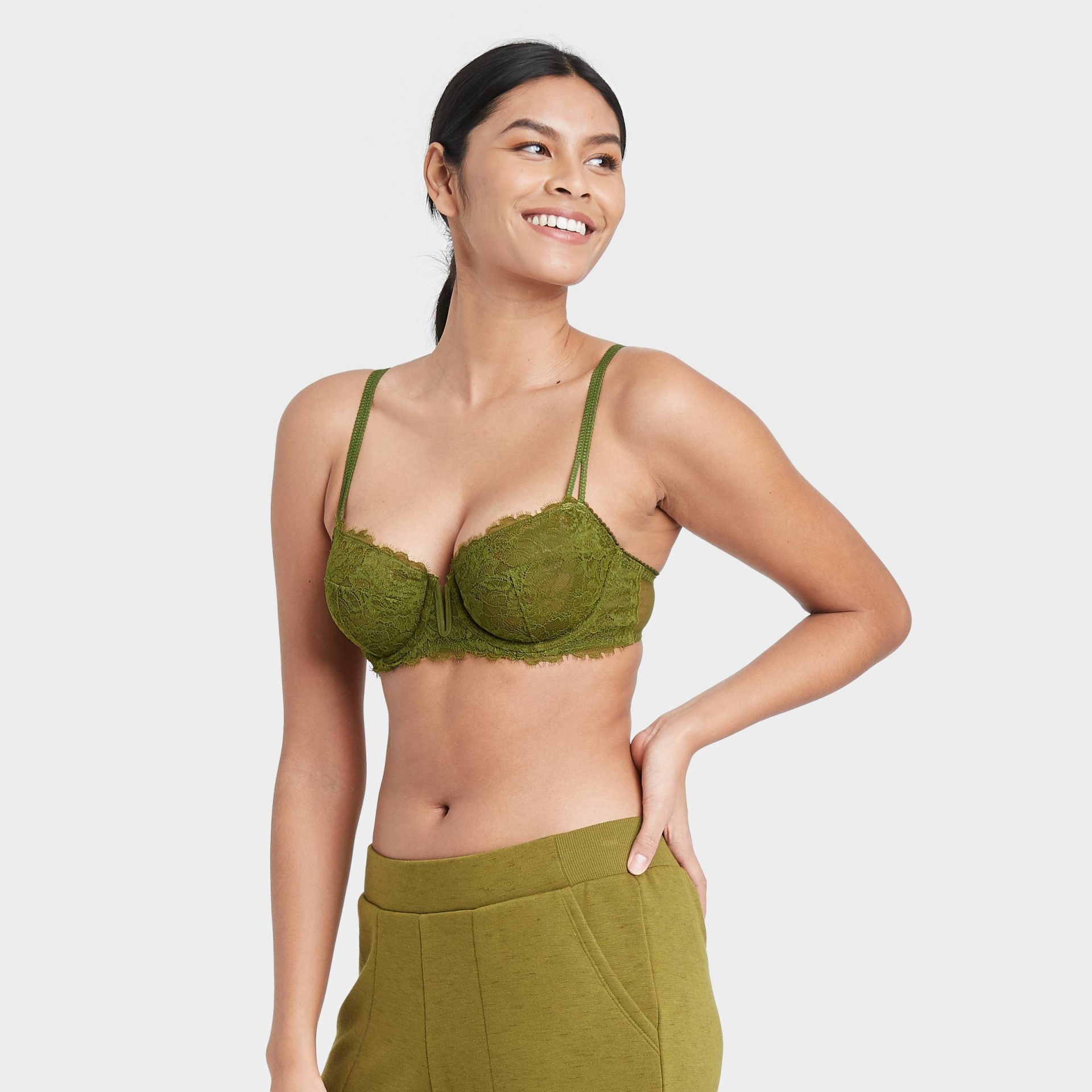 Other Auden Womens Bra Sz 32C The Ace Sage Green Padded Racerback