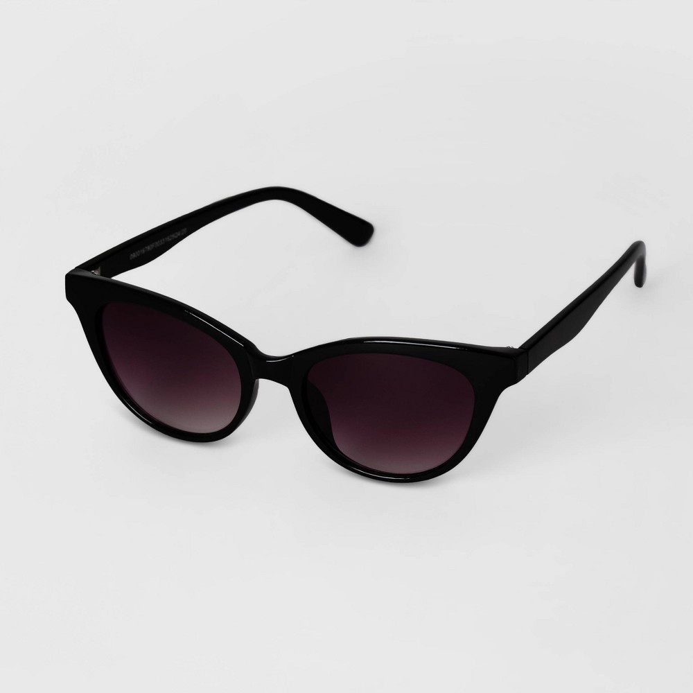 slide 2 of 2, Women's Butterfly Cateye Sunglasses - A New Day Black, 1 ct
