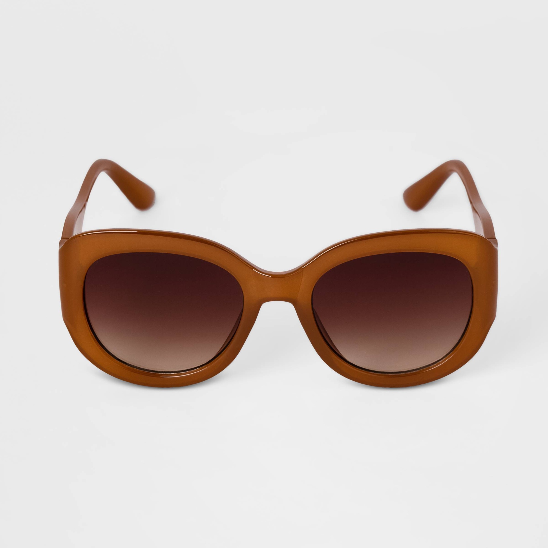 slide 1 of 2, Women's Round Oval Sunglasses - A New Day Brown, 1 ct