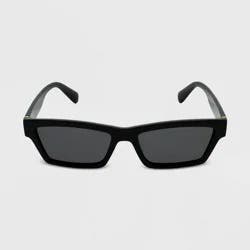 Women's Rectangle Sunglasses - Wild Fable™ Black: UV Protection, Polycarbonate Frame