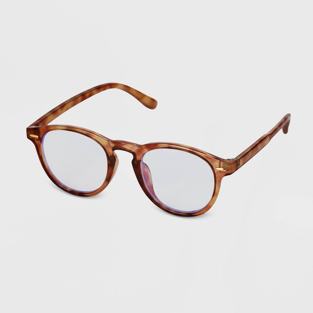 Men's Round Blue Light Filtering Acetate Glasses - Goodfellow & Co™ Brown