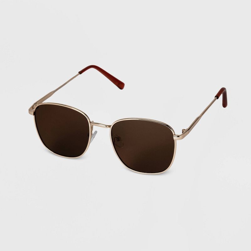 Men's Rectangle Square Metal Sunglasses - Goodfellow & Co™ Gold