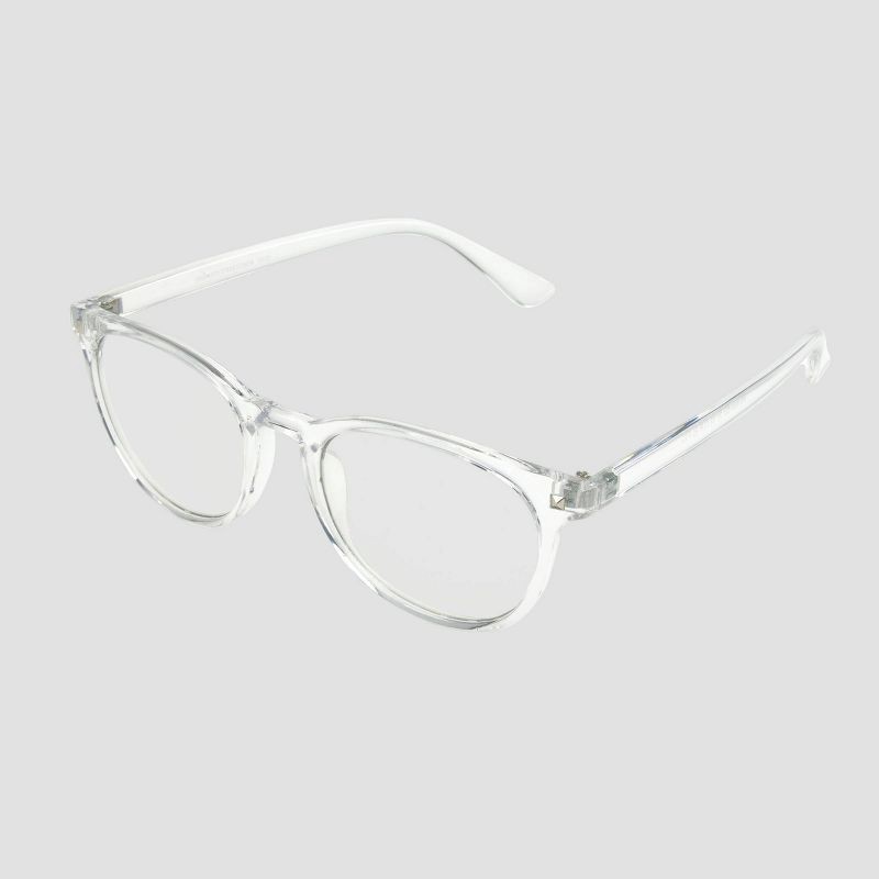 slide 2 of 2, Men's Crystal Clear Blue Light Filtering Square Glasses - Original Use™ Clear: Scratch-Resistant, Recycled Plastic Frame, 1 ct