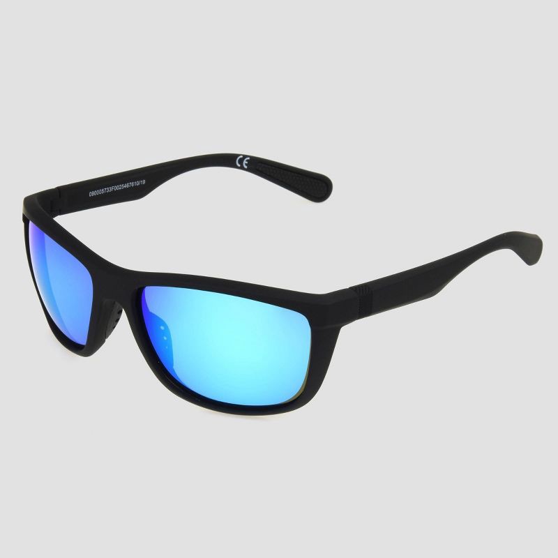 slide 2 of 2, Men's Surfer Shade Rubberized Sunglasses with Mirrored Polarized Lenses - All In Motion™ Black/Red: Scratch-Resistant, UV Protection, 1 ct