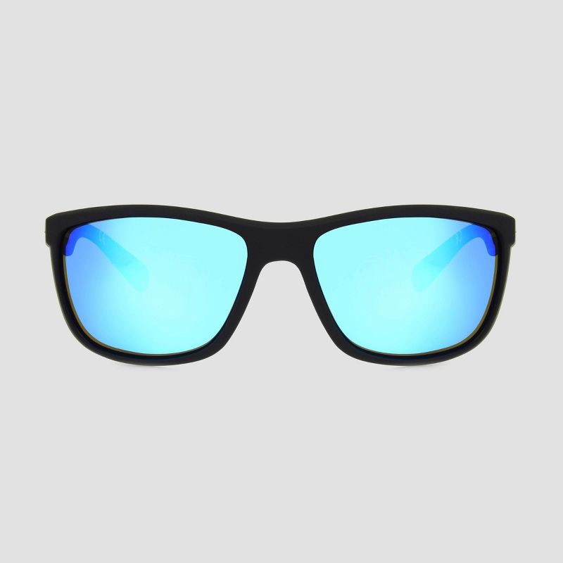 slide 1 of 2, Men's Surfer Shade Rubberized Sunglasses with Mirrored Polarized Lenses - All In Motion™ Black/Red: Scratch-Resistant, UV Protection, 1 ct