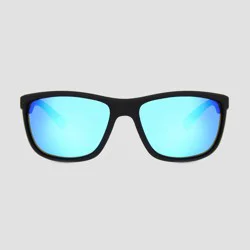 Men's Surfer Shade Rubberized Sunglasses with Mirrored Polarized Lenses - All In Motion™ Black/Red: Scratch-Resistant, UV Protection