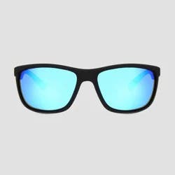 Men's Surfer Shade Rubberized Sunglasses with Mirrored Polarized Lenses - All In Motion™ Black/Red: Scratch-Resistant, UV Protection