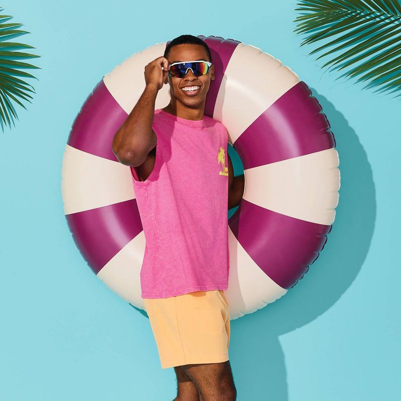 slide 3 of 3, Men's Shield Sunglasses with Mirrored Lenses - All In Motion™ White: Scratch-Resistant, UV Protection, 1 ct