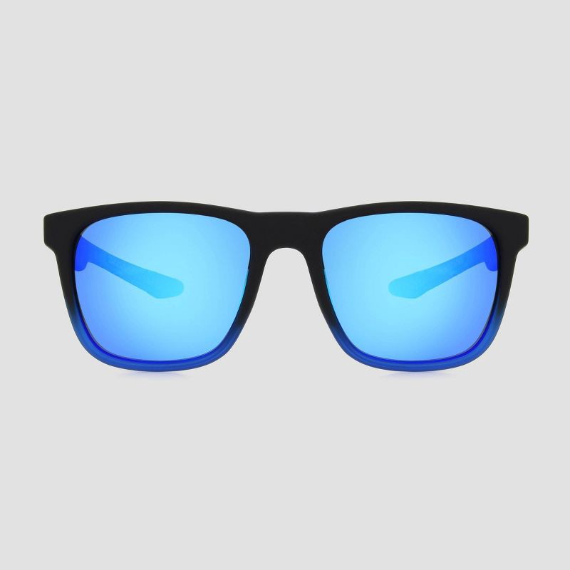 slide 1 of 2, Men's Rubberized Surfer Shade Sunglasses with Mirrored Polarized Lenses - All In Motion™ Black: Scratch-Resistant, UV Protection, 1 ct