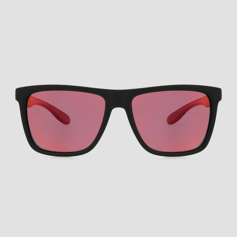 slide 1 of 2, Men's Surfer Shade Sunglasses with Mirrored Polarized Lenses - All In Motion™ Black: Scratch-Resistant, UV Protection, 1 ct