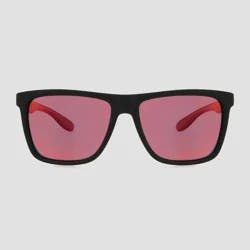 Men's Surfer Shade Sunglasses with Mirrored Polarized Lenses - All In Motion™ Black: Scratch-Resistant, UV Protection