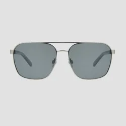Men's Aviator Sunglasses with Mirrored Polarized Lenses - All In Motion™ Gray: Scratch-Resistant, UV Protection