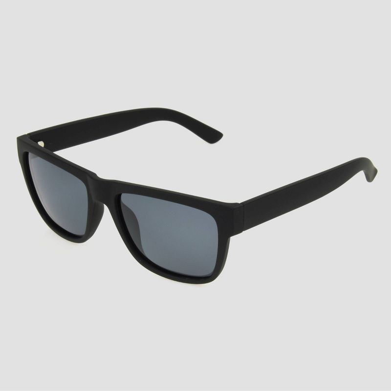 slide 2 of 2, Men's Lifestyle Rubberized Rectangle Sunglasses with Polarized Lenses - All In Motion™ Black: Scratch-Resistant, UV Protection, 1 ct
