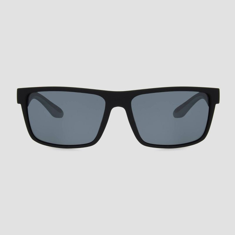 slide 1 of 2, Men's Surfer Shade Rubberized Sunglasses Polarized Lenses - All In Motion™ Black: Scratch-Resistant, UV Protection, 1 ct