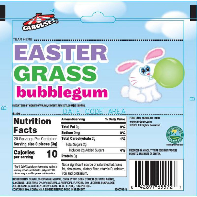 slide 4 of 4, Ford Gum Carousel Easter Grass Bubble Gum - 2.12oz, 2.12 oz