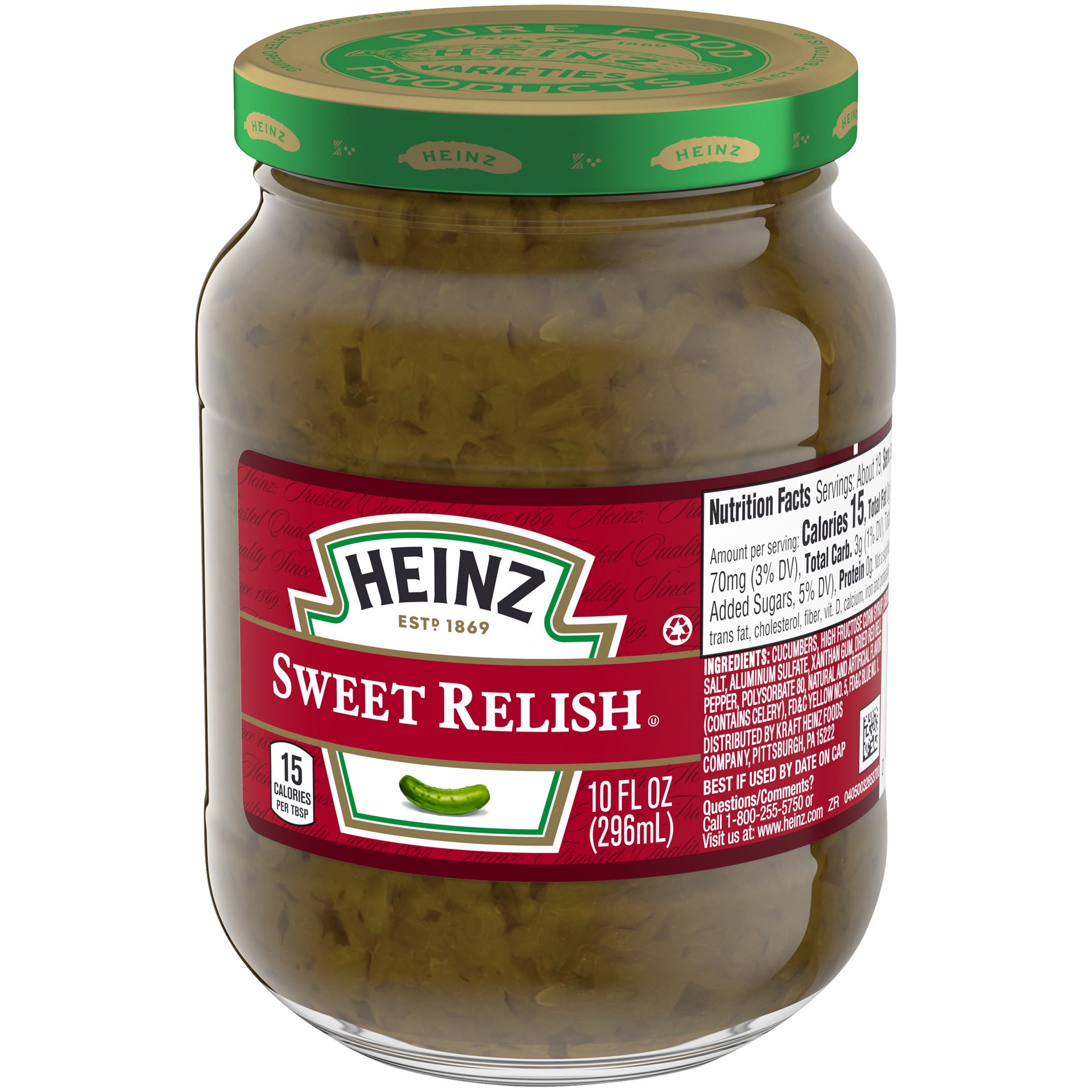 slide 4 of 5, Heinz Sweet Relish, 10 fl oz Jar, 10 fl oz