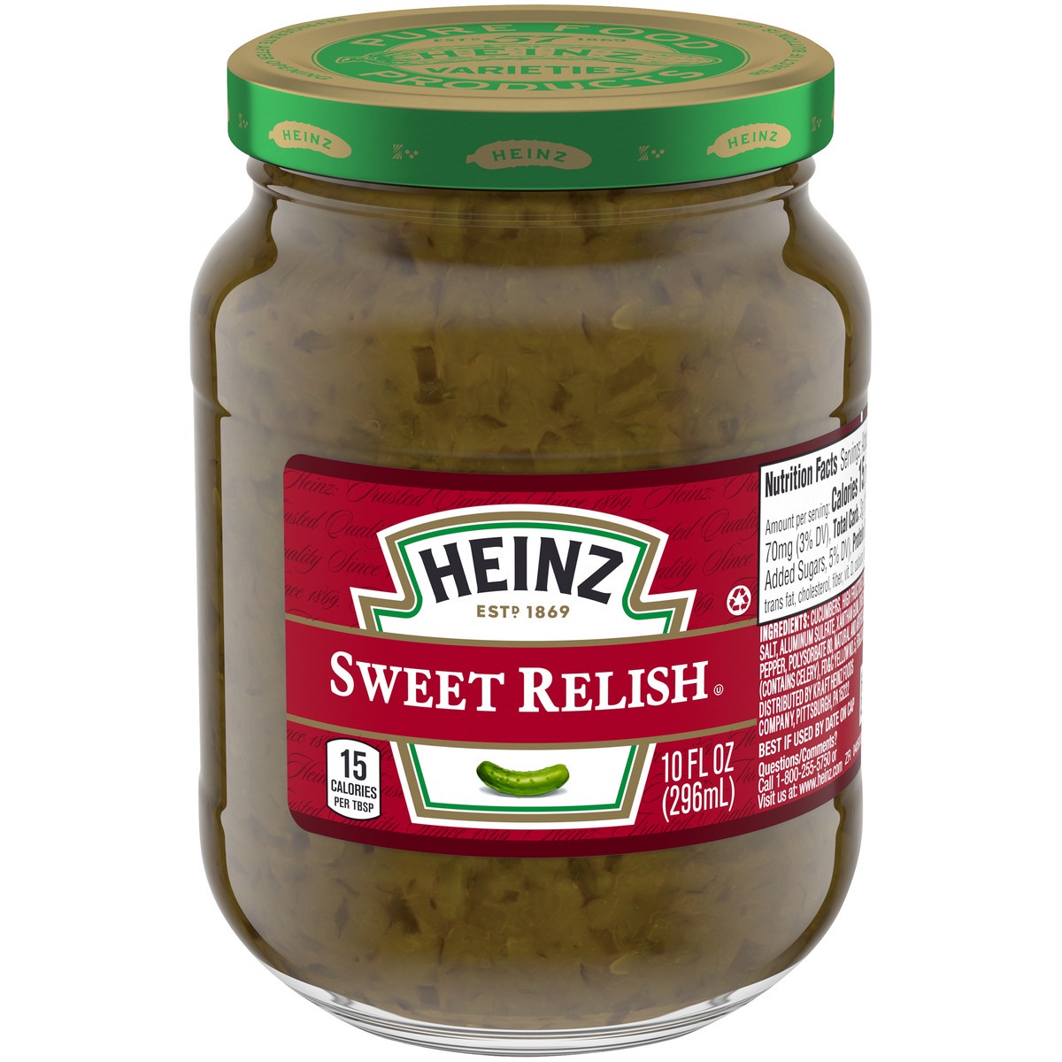 slide 1 of 5, Heinz Sweet Relish, 10 fl oz Jar, 10 fl oz