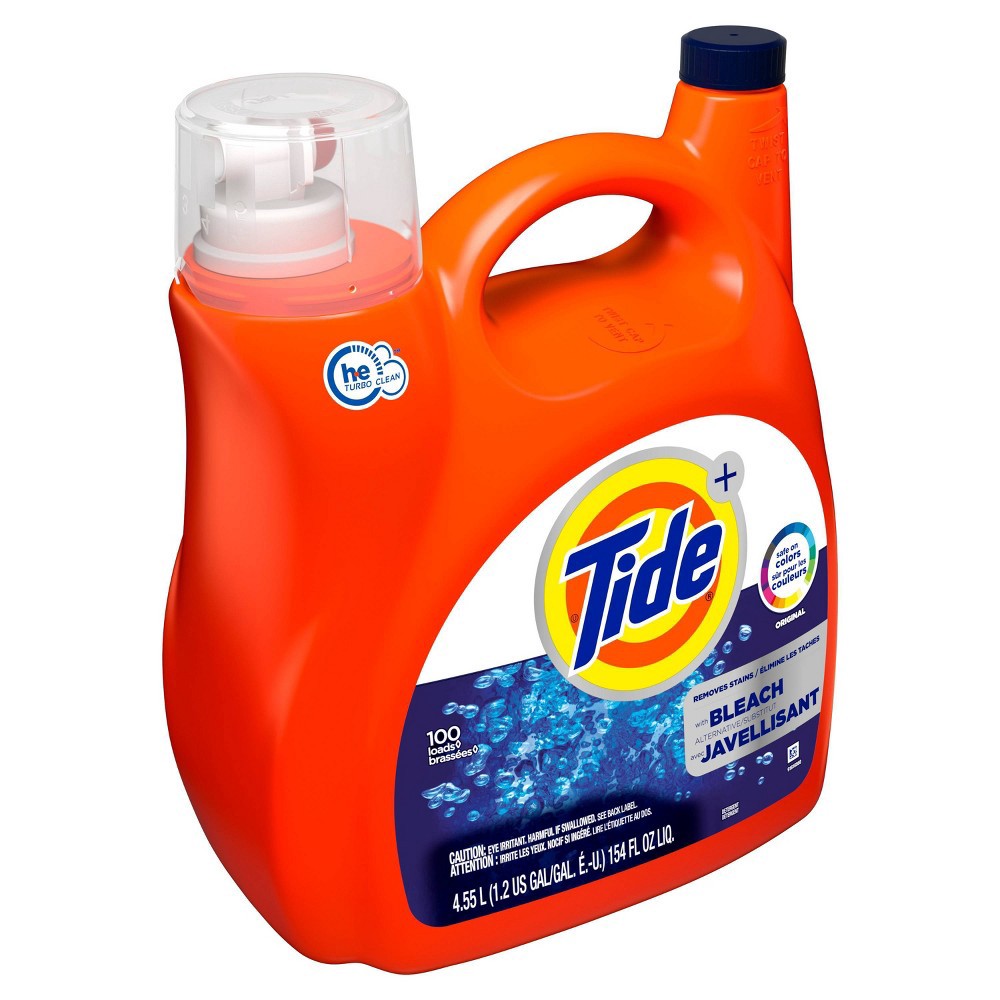 slide 9 of 10, Tide with Bleach Alternative Original Scent Liquid Laundry Detergent, 154 oz