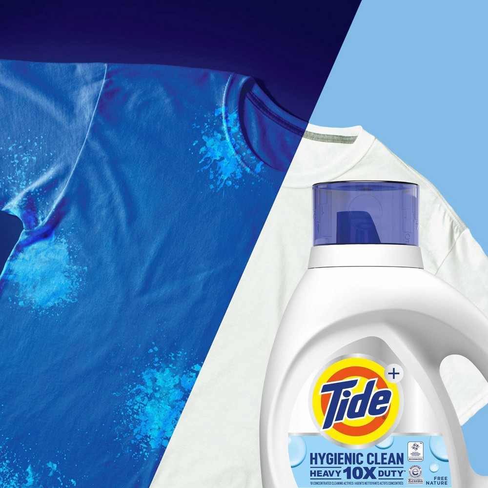 slide 6 of 6, Tide Hygienic Clean Heavy Duty 10x Free Liquid Laundry Detergent, Unscented, 100 load,s 154 oz, HE Compatible, 154 fl oz