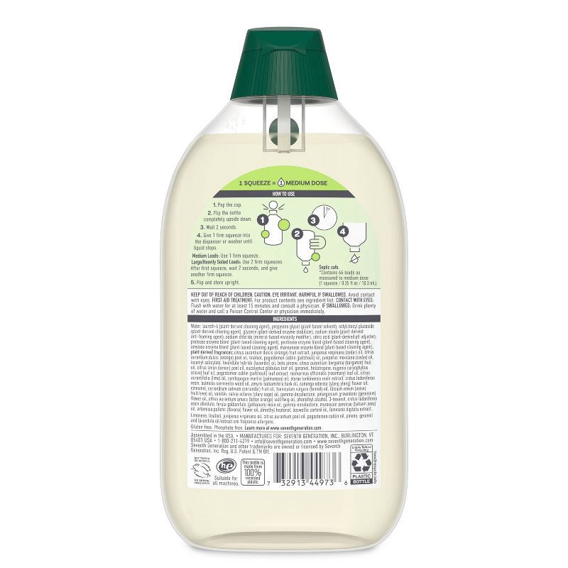 slide 2 of 10, Seventh Generation Power Plus Laundry Detergent - Clean Scent - 23.1oz: High Efficiency, Concentrated Formula, Dye-Free, 23.1 oz