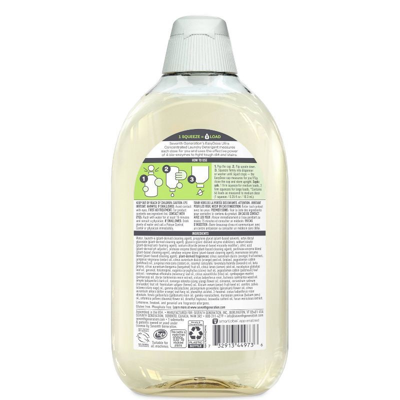 slide 3 of 10, Seventh Generation Power Plus Laundry Detergent - Clean Scent - 23.1oz: High Efficiency, Concentrated Formula, Dye-Free, 23.1 oz