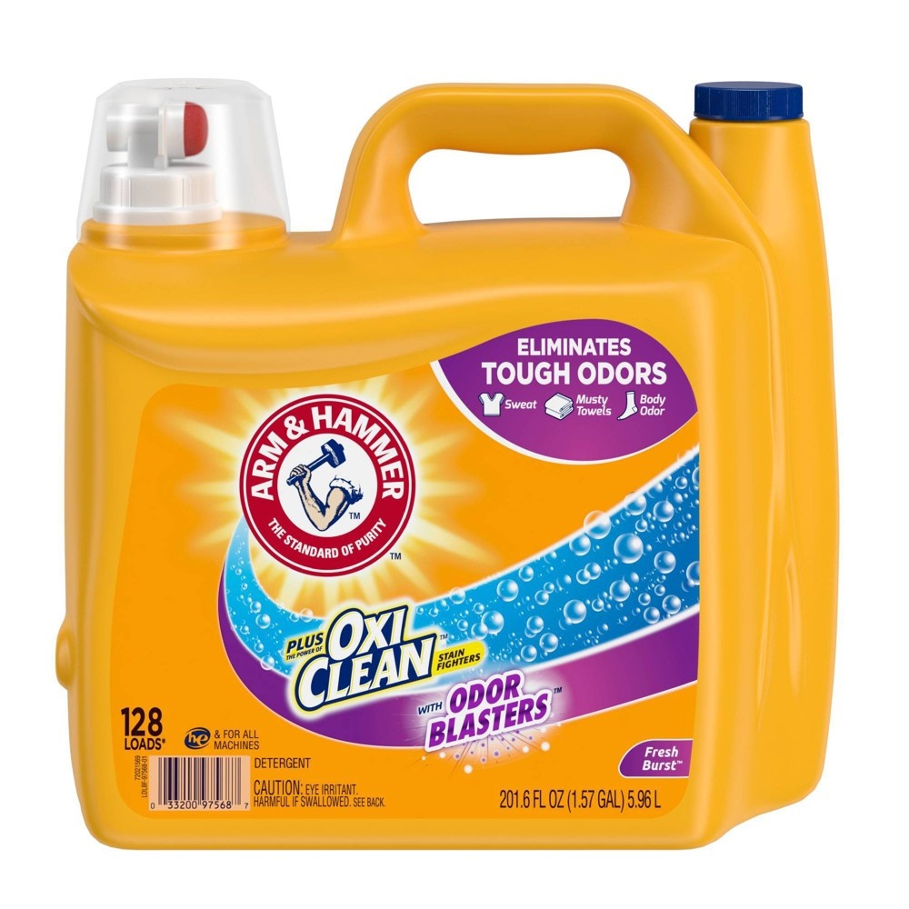 slide 2 of 6, Arm & Hammer Plus OxiClean Odor Blasters Liquid Laundry Detergent - 201.6 fl oz, 201.6 fl oz
