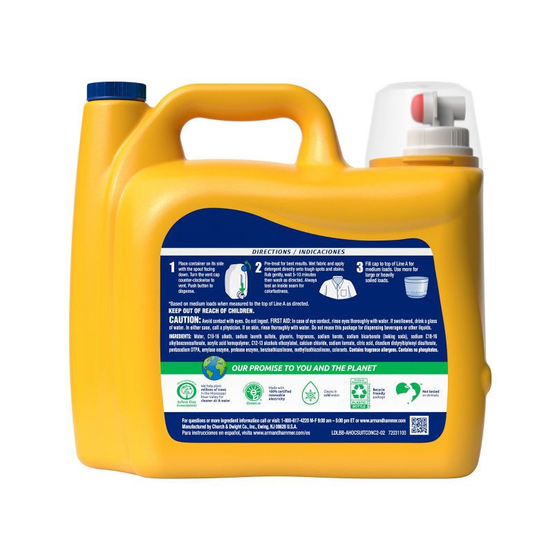 slide 2 of 14, Arm & Hammer Plus OxiClean Odor Blasters HE Liquid Laundry Detergent 128 Loads - 166.5 fl oz, 166.5 fl oz