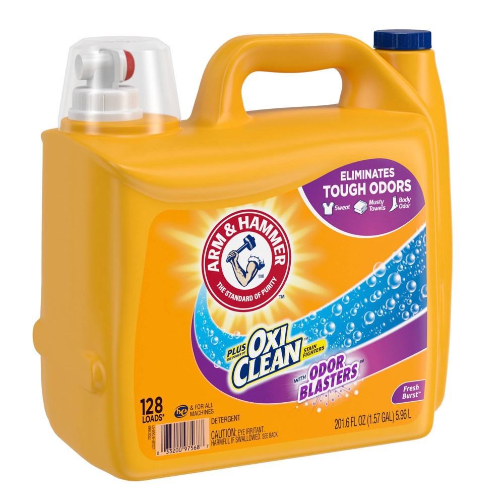 slide 3 of 6, Arm & Hammer Plus OxiClean Odor Blasters Liquid Laundry Detergent - 201.6 fl oz, 201.6 fl oz