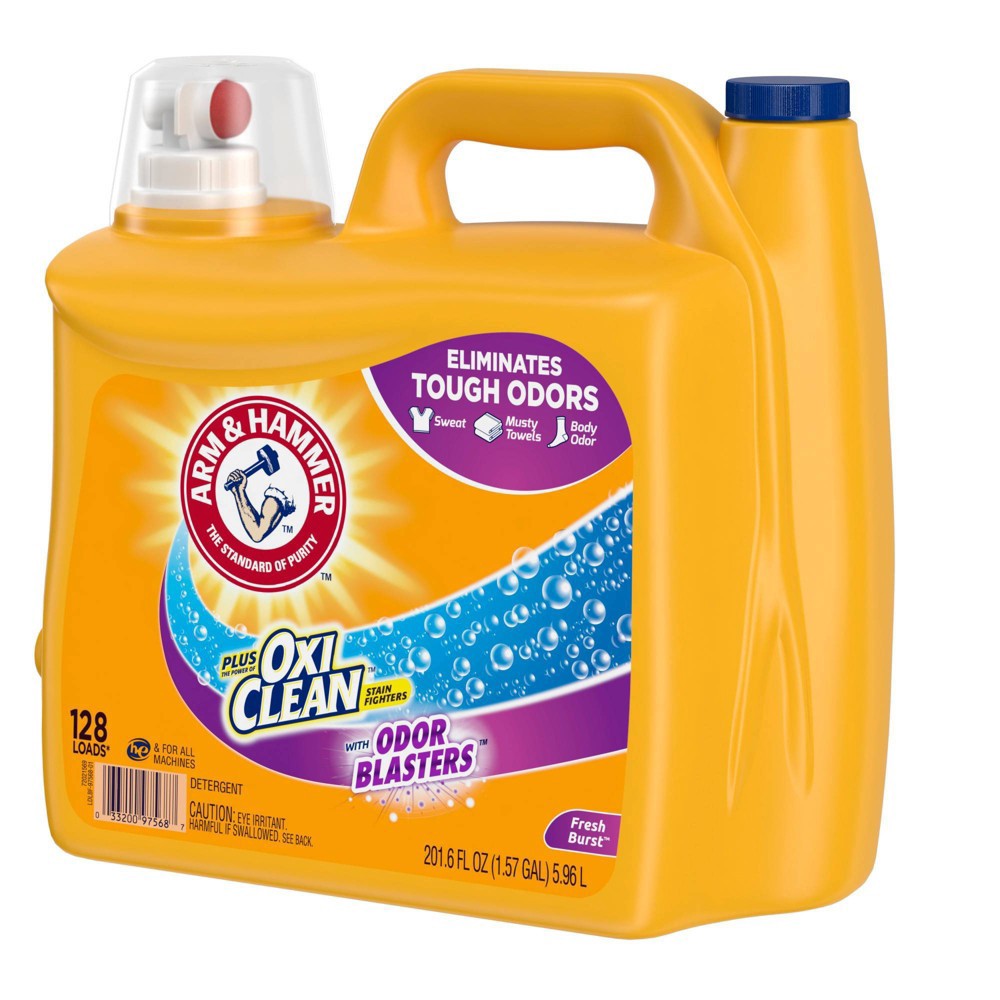 slide 4 of 6, Arm & Hammer Plus OxiClean Odor Blasters Liquid Laundry Detergent - 201.6 fl oz, 201.6 fl oz