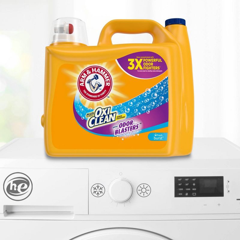 slide 7 of 7, Arm & Hammer Plus OxiClean Odor Blasters Liquid Laundry Detergent - 166.5 fl oz, 166.5 fl oz