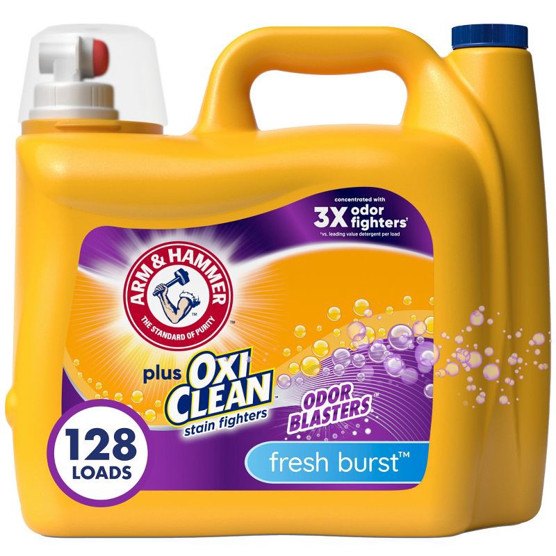 slide 1 of 14, Arm & Hammer Plus OxiClean Odor Blasters Liquid Laundry Detergent - 166.5 fl oz, 166.5 fl oz