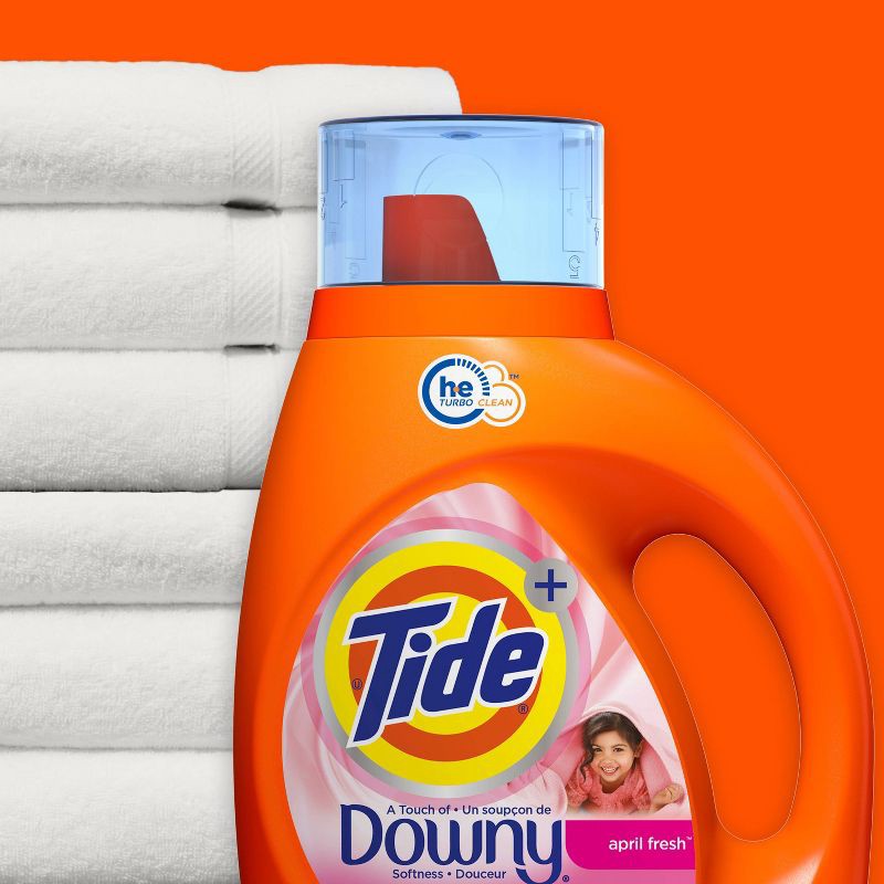 slide 9 of 9, Tide Plus Downy High Efficiency Liquid Laundry Detergent - April Fresh - 63 fl oz, 63 fl oz