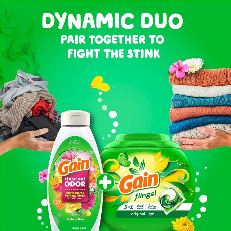 slide 11 of 13, Gain flings! Original 3 in 1 Oxi & Febreze HE Concentrated Laundry Detergent Pods 60 Pacs - 40oz, 40 oz