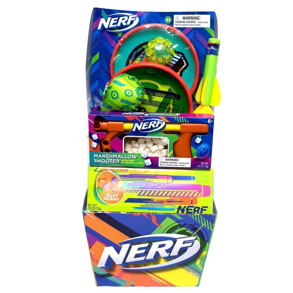 slide 1 of 8, NERF Prefilled Easter Basket, 1.6 lb