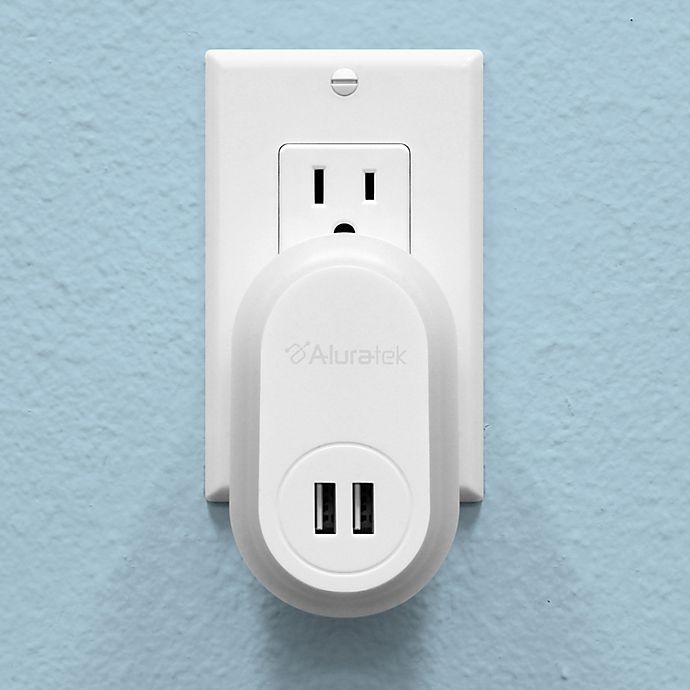 slide 5 of 9, Aluratek Dual USB Charging Port LED Nightlights - White, 2 ct