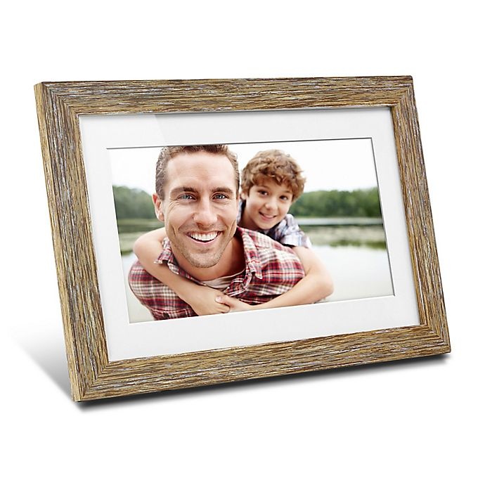 slide 2 of 7, Aluratek Distressed Wood Digital Photo Frame - Brown, 10 in