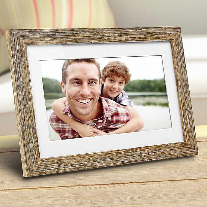 slide 6 of 7, Aluratek Distressed Wood Digital Photo Frame - Brown, 10 in