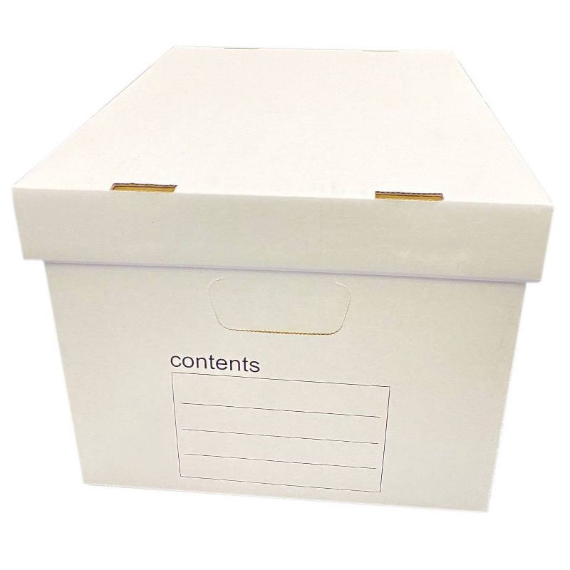 slide 3 of 4, 10pk Storage Filing Box Medium Duty Letter/Legal - up&up™: Paperboard File Sorters, White, 16.3"x12.8"x10.5", 10 ct